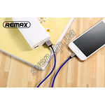 Кабель REMAX RC-091i Fabric USB-Lightning 1м синий 2.1A - фото