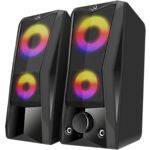 Изображение Акустическая система SVEN 445 black, 2*3W speaker, USB, подсветка Фото Акустическая система SVEN 445 black, 2*3W speaker, USB, подсветка