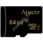 Изображение microSD XC 64Gb Apacer Class10 UHS-I (без переходника, AP64GMCSX10U1-RA) Фото microSD XC 64Gb Apacer Class10 UHS-I (без переходника, AP64GMCSX10U1-RA)