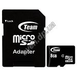 Изображение microSD HC 8GB Team Class4 ( с переходником на полный SD, TUSDH8GCL403) Фото microSD HC 8GB Team Class4 ( с переходником на полный SD, TUSDH8GCL403)