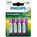 Изображение Аккумулятор PHILIPS AA/R6 2600mAh блистер 4шт Фото Аккумулятор PHILIPS AA/R6 2600mAh блистер 4шт