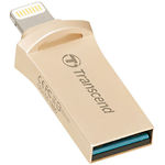 Изображение USB Flash 32Gb TRANSCEND JetDrive Go 500 Gold TS32GJDG500G Lightning/USB 3.1 Фото USB Flash 32Gb TRANSCEND JetDrive Go 500 Gold TS32GJDG500G Lightning/USB 3.1