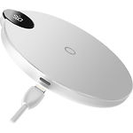 Изображение Беспроводное Wireless ЗУ Baseus WXSX-02 White, LED Display, USB питание Фото Беспроводное Wireless ЗУ Baseus WXSX-02 White, LED Display, USB питание