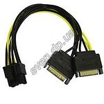 Изображение Кабель Dynamode 2 x SATA to PCI-E 8 Pin (6+2) 16 AWG медь, для питания видеокарт Фото Кабель Dynamode 2 x SATA to PCI-E 8 Pin (6+2) 16 AWG медь, для питания видеокарт