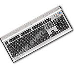 Фото Клавиатура A4 KLS-7MU X-Slim, Укр/Рус/Eng, 17 прог.кнопок, разъёмы USB+наушники/мик,Silver+Black, PS