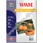 Изображение Фотобумага WWM матовая, 230г/м2, A4, 100л (M230.100) Фото Фотобумага WWM матовая, 230г/м2, A4, 100л (M230.100)