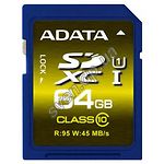 Изображение SD XC 64 GB ADATA Premier Class10 UHS-I UI (ASDX64GUICL10-R) R-50Mb/s, W-10Mb/s Фото SD XC 64 GB ADATA Premier Class10 UHS-I UI (ASDX64GUICL10-R) R-50Mb/s, W-10Mb/s
