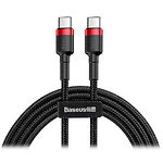 Фото Кабель Baseus CATKLF-G91 Cafule PD2.0 Type-C/Type-C 1м Red+Black (20V 3A)