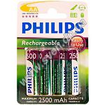 Изображение Аккумулятор PHILIPS AA/R6 2500mAh блистер 4шт (READY 2 USE) Фото Аккумулятор PHILIPS AA/R6 2500mAh блистер 4шт (READY 2 USE)