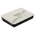 Фото Концентратор HUB USB 3.0 STLab U-810 black, 3 порта + 1 RJ-45 Gigabit Ethernet, с БП, белый