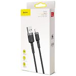 Изображение Кабель Baseus CALKLF-RG1 Cafule USB/Lightning 3м Gray+Black 2A Фото Кабель Baseus CALKLF-RG1 Cafule USB/Lightning 3м Gray+Black 2A