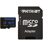 Изображение microSD XC 64Gb Patriot LX UHS-I U1 Class10 V10 (c переходником SD, PSF64GLX11MCX) R/W 90/40MB/s Фото microSD XC 64Gb Patriot LX UHS-I U1 Class10 V10 (c переходником SD, PSF64GLX11MCX) R/W 90/40MB/s