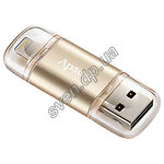 Изображение USB Flash 64Gb Apacer AH190 Dual Lightning Gold USB3.1 AP64GAH190C-1 Фото USB Flash 64Gb Apacer AH190 Dual Lightning Gold USB3.1 AP64GAH190C-1