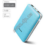 Изображение Внешний аккумулятор Power Bank ColorWay 8000 mAh Blue (CW-PB080LPA2BL) Фото Внешний аккумулятор Power Bank ColorWay 8000 mAh Blue (CW-PB080LPA2BL)