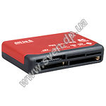 Изображение Картридер ext USB 2.0 ALL-in-1 SVEN AC-110 (black-red) Фото Картридер ext USB 2.0 ALL-in-1 SVEN AC-110 (black-red)