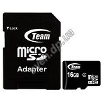 Фото microSD HC 16GB Team Class4 (с переходником, TUSDH16GCL403)