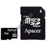 Изображение microSD HC 32Gb Apacer Class4 (с переходником) AP32GMCSH4-R Фото microSD HC 32Gb Apacer Class4 (с переходником) AP32GMCSH4-R