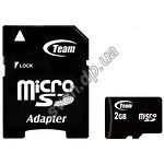 Фото microSD 2Gb TEAM (с переходником на полный SD, TUSD2G03)