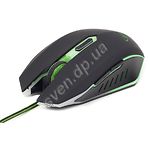 Фото Мышка Gembird MUSG-001-G Оптическая игровая мышь, USB интерфейс, зеленый цвет