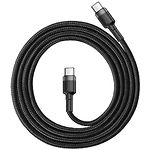 Изображение Кабель Baseus CATKLF-HG1 Cafule PD2.0 Type-C/Type-C 2м Gray+Black (20V 3A) Фото Кабель Baseus CATKLF-HG1 Cafule PD2.0 Type-C/Type-C 2м Gray+Black (20V 3A)