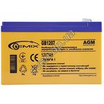 Изображение Аккумулятор к UPS 12В 7Ач Gemix GB1207 orange/blue Фото Аккумулятор к UPS 12В 7Ач Gemix GB1207 orange/blue