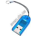 Изображение Картридер STLab U-373 blue, USB 2.0, для MicroSD карт Фото Картридер STLab U-373 blue, USB 2.0, для MicroSD карт