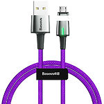 Изображение Кабель Baseus CAMXC-A05 Zinc Magnetic USB/Micro USB, 1м Purple 2.4A Фото Кабель Baseus CAMXC-A05 Zinc Magnetic USB/Micro USB, 1м Purple 2.4A