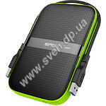 фото внешний HDD SILICON POWER 2TB ext. USB3.0 2,5" (Armor A60 Black/Light-green - SP020TBPHDA60S3K)