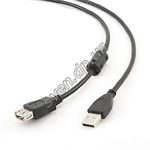 Изображение Кабель Cablexpert CCF-USB2-AMAF-6, Premium, 1,8m удлинитель, ферро-фильтр, black Фото Кабель Cablexpert CCF-USB2-AMAF-6, Premium, 1,8m удлинитель, ферро-фильтр, black