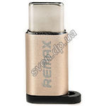 Изображение Переходник REMAX Feliz RA-USB1 Micro-USB to Type-C, Gold Фото Переходник REMAX Feliz RA-USB1 Micro-USB to Type-C, Gold