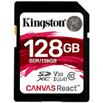 Изображение SD XC 128 GB Kingston Canvas React U3 Class10 (SDR/128GB) Фото SD XC 128 GB Kingston Canvas React U3 Class10 (SDR/128GB)