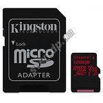 Изображение microSD XC 128 GB Kingston Canvas React U3 A1 Class10 (с переходником на полный SD, SDCR/128GB) Фото microSD XC 128 GB Kingston Canvas React U3 A1 Class10 (с переходником на полный SD, SDCR/128GB)
