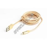 Кабель Gembird Cablexpert CCB-mUSB2B-AMLM-6-G USB2.0 to Lightning, 1.8м Gold - фото