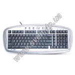 Изображение Клавиатура A4 KBS-37 PS/2, Multimedia keys, silver-black Фото Клавиатура A4 KBS-37 PS/2, Multimedia keys, silver-black
