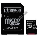 Изображение microSD XC 64Gb Kingston Canvas Select Class10 UHS-I (c переходником, SDCS/64GB) Фото microSD XC 64Gb Kingston Canvas Select Class10 UHS-I (c переходником, SDCS/64GB)