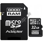 Изображение microSD HC 32GB GOODRAM Class10 UHS-1 ( с переходником, M1AA-0320R11) Фото microSD HC 32GB GOODRAM Class10 UHS-1 ( с переходником, M1AA-0320R11)