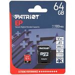 Изображение microSD XC 64GB Patriot EP UHS-I U3 Class10 V30 (PEF64GEP31MCX) с SD переходником, R/W 100/80MB/s Фото microSD XC 64GB Patriot EP UHS-I U3 Class10 V30 (PEF64GEP31MCX) с SD переходником, R/W 100/80MB/s