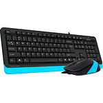Клавиатура + мышь A4tech F1010 Fstyler Black+Blue, USB - фото
