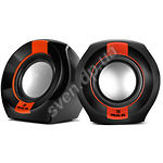 Фото Акустическая система REAL-EL S-50 black-red (EL121100008) 2*3W speaker, mini-jack 3,5/USB