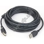 Изображение Кабель Cablexpert CCF-USB2-AMAF-15, Premium, 4,5m удлинитель, ферро-фильтр, black Фото Кабель Cablexpert CCF-USB2-AMAF-15, Premium, 4,5m удлинитель, ферро-фильтр, black