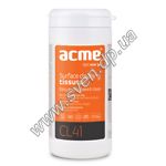 Изображение Чистящие салфетки ACME CL41 универсальные влажные 100шт(392089) для очистки поверх-ти офисного обор. Фото Чистящие салфетки ACME CL41 универсальные влажные 100шт(392089) для очистки поверх-ти офисного обор.
