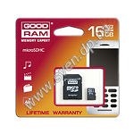 Изображение microSD HC 16Gb GOODRAM Class4 (с переходником на полный SD, M40A-0160R11) Фото microSD HC 16Gb GOODRAM Class4 (с переходником на полный SD, M40A-0160R11)