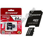 Изображение microSD XC 64Gb Transcend Class10 (c переходником на SD, UHS-I, TS64GUSDXC10) Фото microSD XC 64Gb Transcend Class10 (c переходником на SD, UHS-I, TS64GUSDXC10)