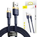 Изображение Кабель Baseus CALKLF-CV3 Cafule USB/Lightning 2м Gold+Blue 1.5A Фото Кабель Baseus CALKLF-CV3 Cafule USB/Lightning 2м Gold+Blue 1.5A