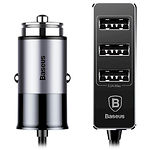 Изображение Автомобильное ЗУ Baseus CCTON-0G Gray, 4*USB-A, 5.5A Фото Автомобильное ЗУ Baseus CCTON-0G Gray, 4*USB-A, 5.5A