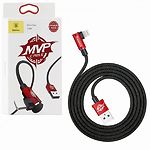 Изображение Кабель Baseus CALMVP-A09 MVP Elbow USB/Lightning 2м Red 1.5A Фото Кабель Baseus CALMVP-A09 MVP Elbow USB/Lightning 2м Red 1.5A