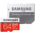 Изображение microSD XC 64Gb Samsung EVO PLUS Class10 UHS-I U3 (c переходником на SD, MB-MC64GA) Фото microSD XC 64Gb Samsung EVO PLUS Class10 UHS-I U3 (c переходником на SD, MB-MC64GA)